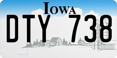 IA license plate DTY738
