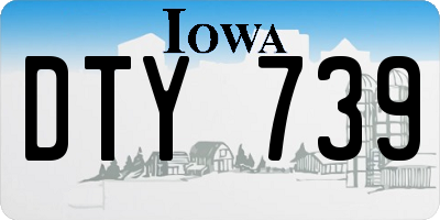 IA license plate DTY739