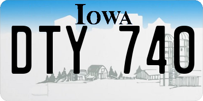 IA license plate DTY740