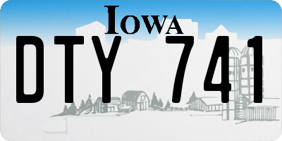 IA license plate DTY741