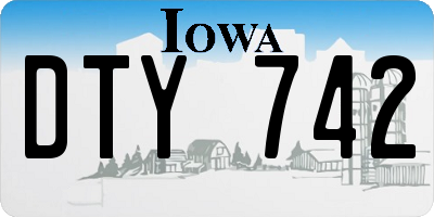 IA license plate DTY742