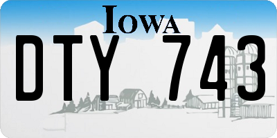 IA license plate DTY743