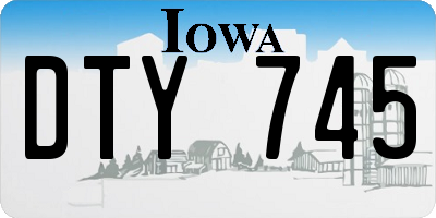 IA license plate DTY745