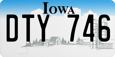 IA license plate DTY746