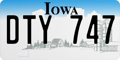 IA license plate DTY747