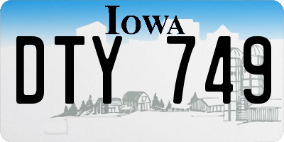 IA license plate DTY749
