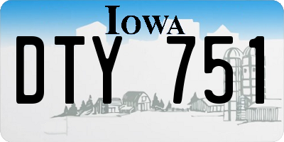 IA license plate DTY751