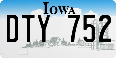 IA license plate DTY752