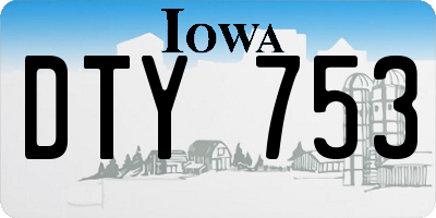 IA license plate DTY753