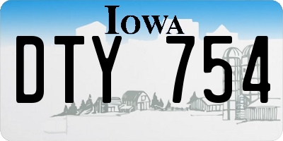 IA license plate DTY754