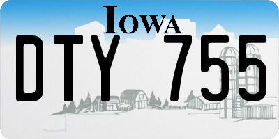 IA license plate DTY755