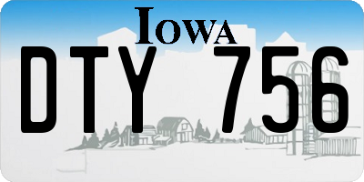 IA license plate DTY756
