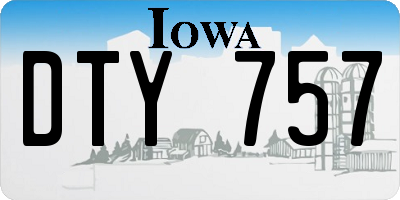 IA license plate DTY757