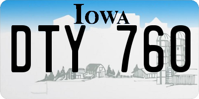 IA license plate DTY760
