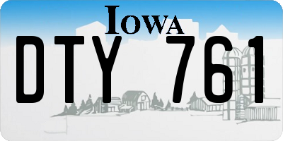 IA license plate DTY761