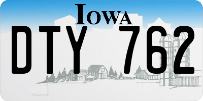 IA license plate DTY762