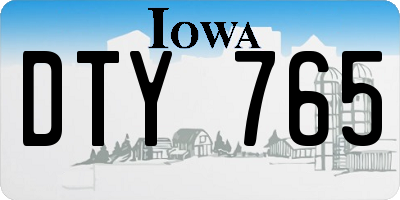 IA license plate DTY765