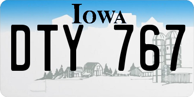 IA license plate DTY767
