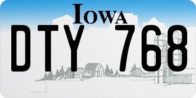IA license plate DTY768