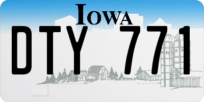 IA license plate DTY771