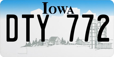 IA license plate DTY772