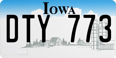 IA license plate DTY773