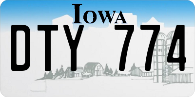 IA license plate DTY774