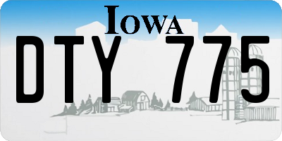 IA license plate DTY775