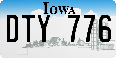IA license plate DTY776
