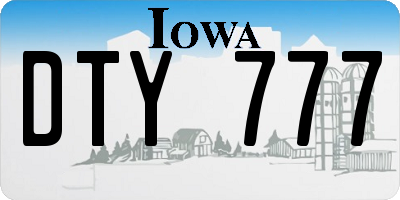 IA license plate DTY777