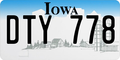 IA license plate DTY778