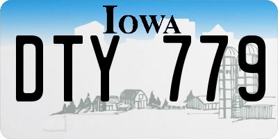 IA license plate DTY779