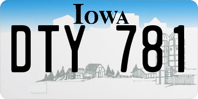 IA license plate DTY781