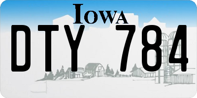 IA license plate DTY784