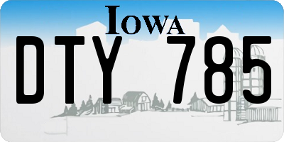 IA license plate DTY785