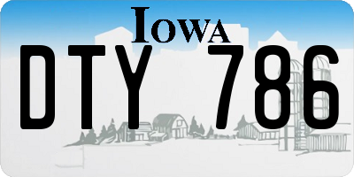 IA license plate DTY786