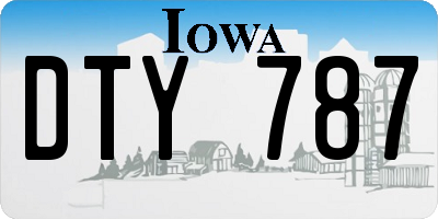 IA license plate DTY787