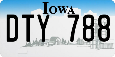 IA license plate DTY788