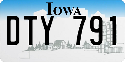 IA license plate DTY791