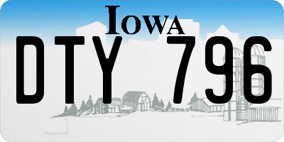 IA license plate DTY796