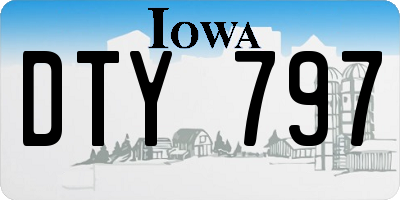 IA license plate DTY797