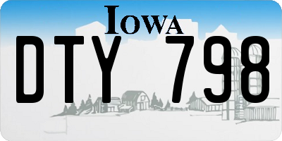 IA license plate DTY798