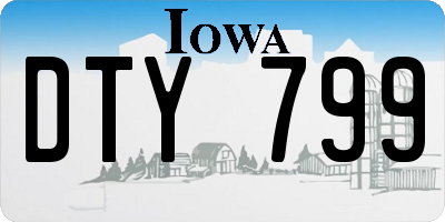 IA license plate DTY799