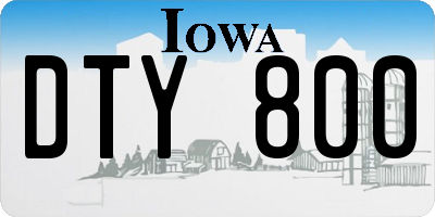 IA license plate DTY800
