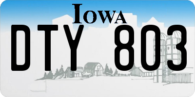 IA license plate DTY803