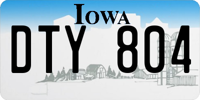 IA license plate DTY804