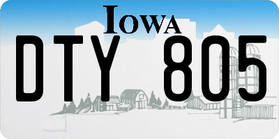 IA license plate DTY805