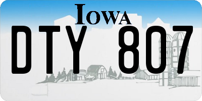 IA license plate DTY807