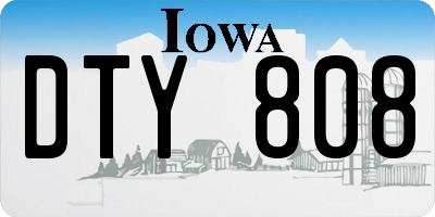 IA license plate DTY808