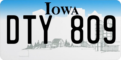 IA license plate DTY809